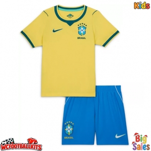 Brazil Replica Home Stadium Kit for Kids World Cup 2026 Short Sleeve (+ pants)